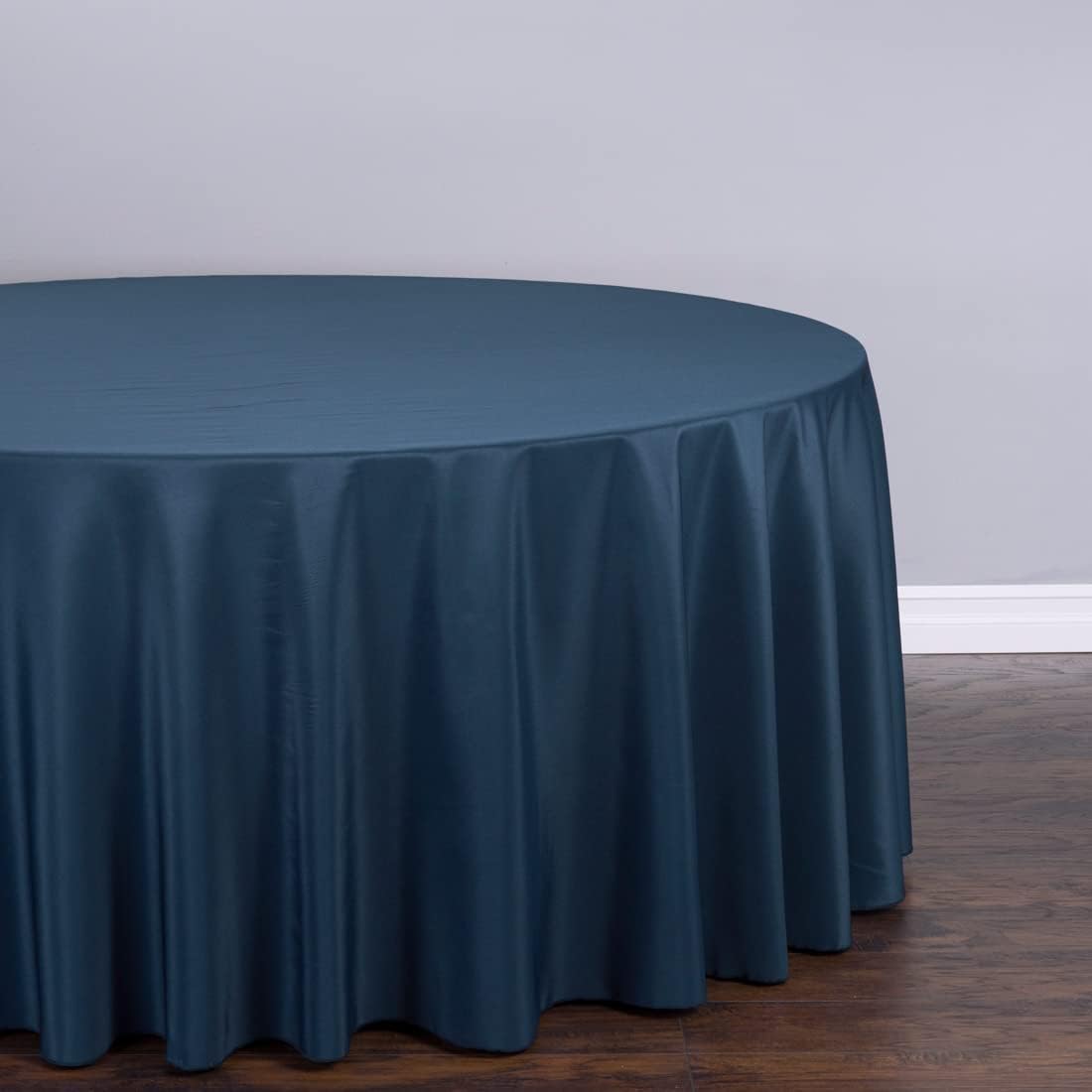 LTC LINENS 5 Pack 108 Inch Round Tablecloths Navy Blue - Great for 48 Inch Round Table Floor Length