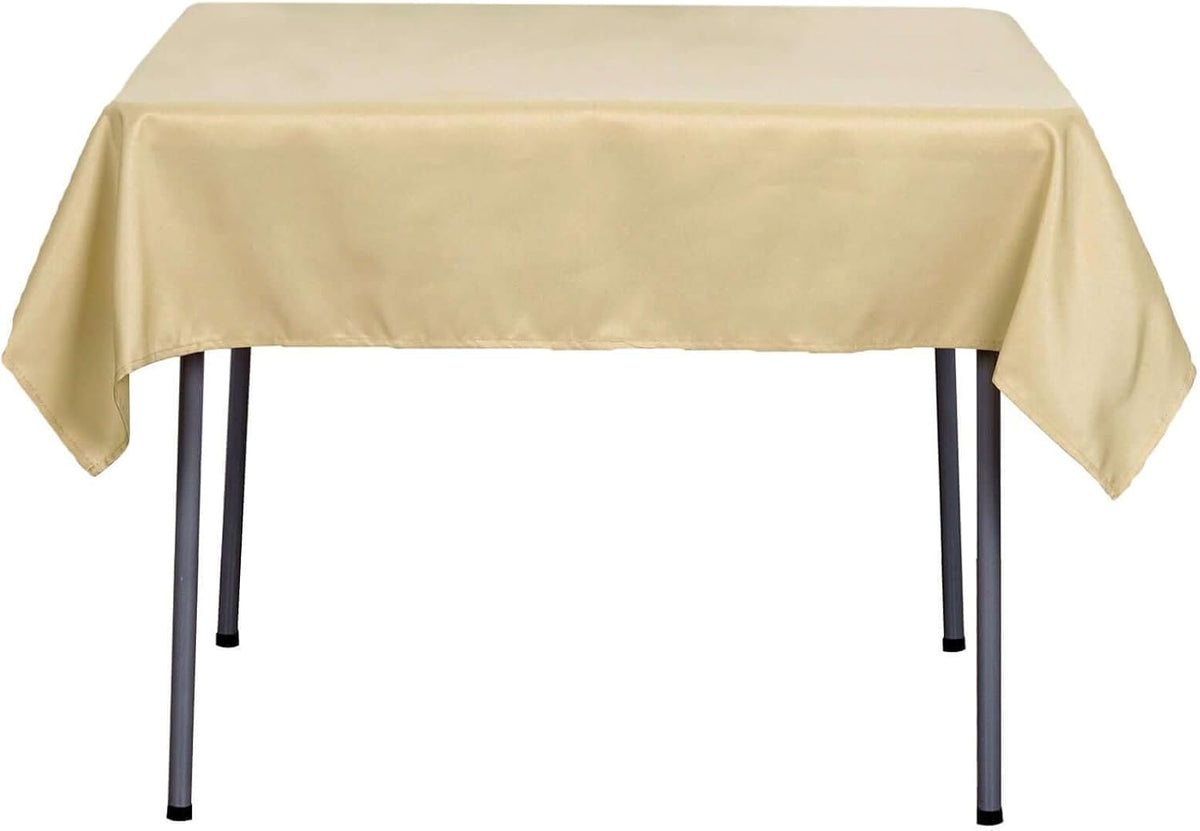 Efavormart 54x54 Champagne Wholesale Linens Seamless Polyester Square Linen Tablecloth for Wedding