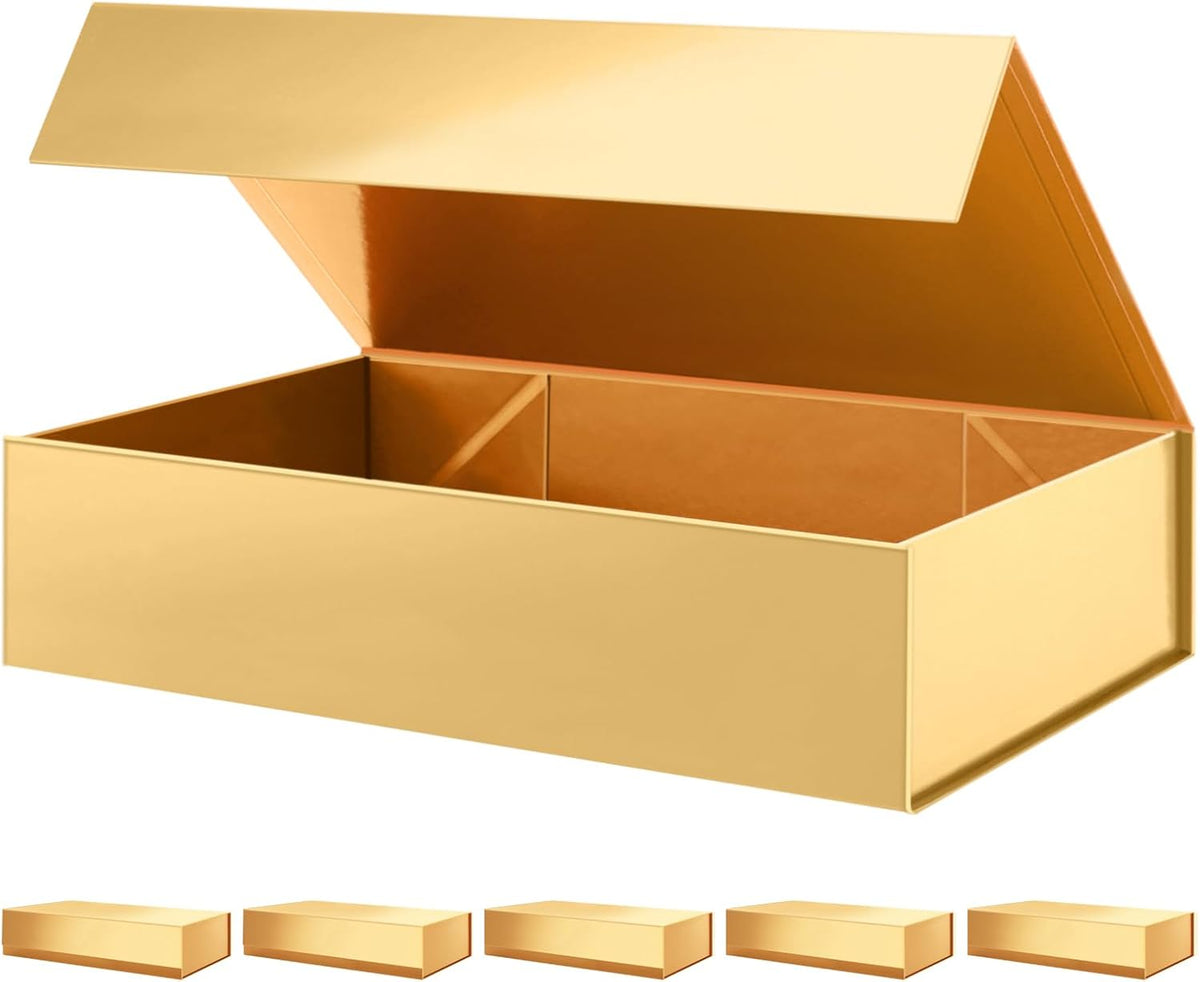 PACKHOME 6 Extra Large Gift Boxes 17.5x11.3x4.3 Inches, Sturdy Shirt Boxes with Magnetic Lids for