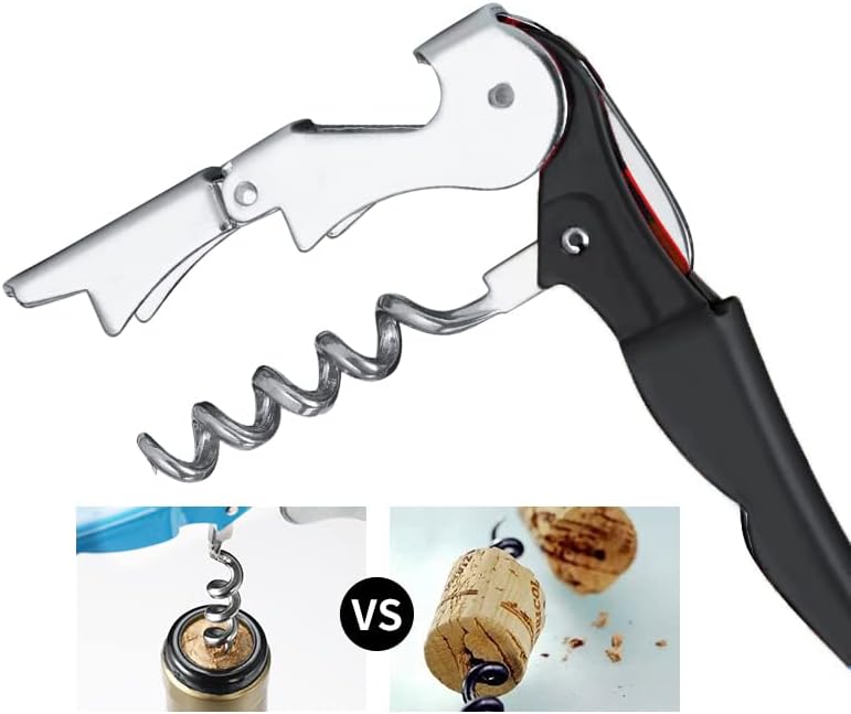 Professional Waiter Corkscrew Wine Openers Set, Heavy Duty Stainless Steel Hinges Wine Key for