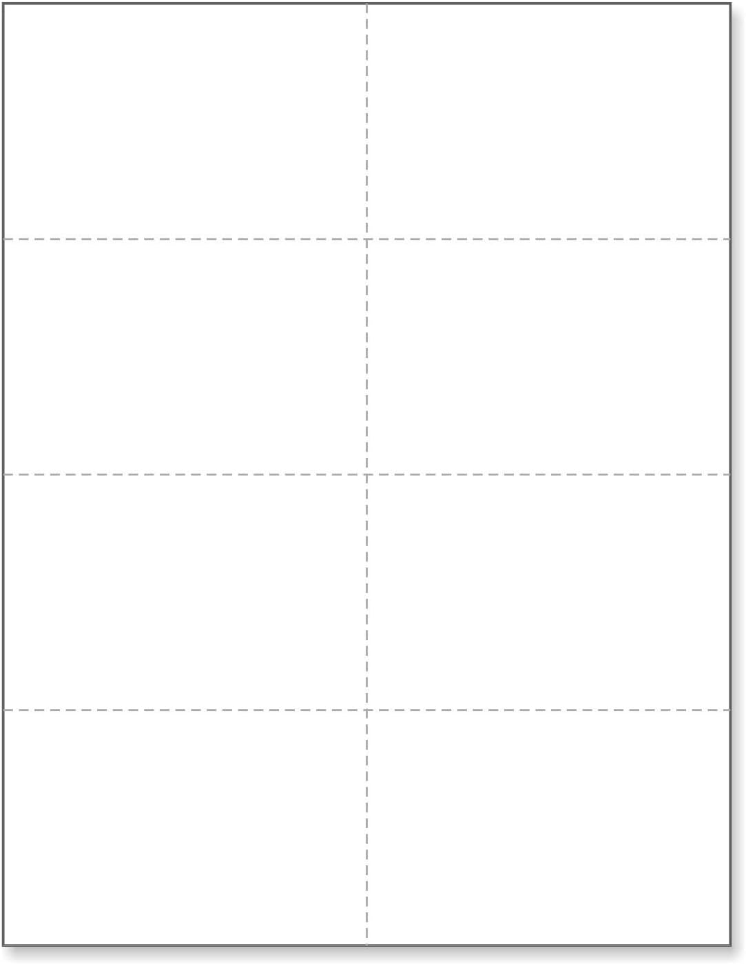 NextDayLabels - Blank Perforated Printable Cardstock, 8 Cards per Sheet, 100# tag - for laser and