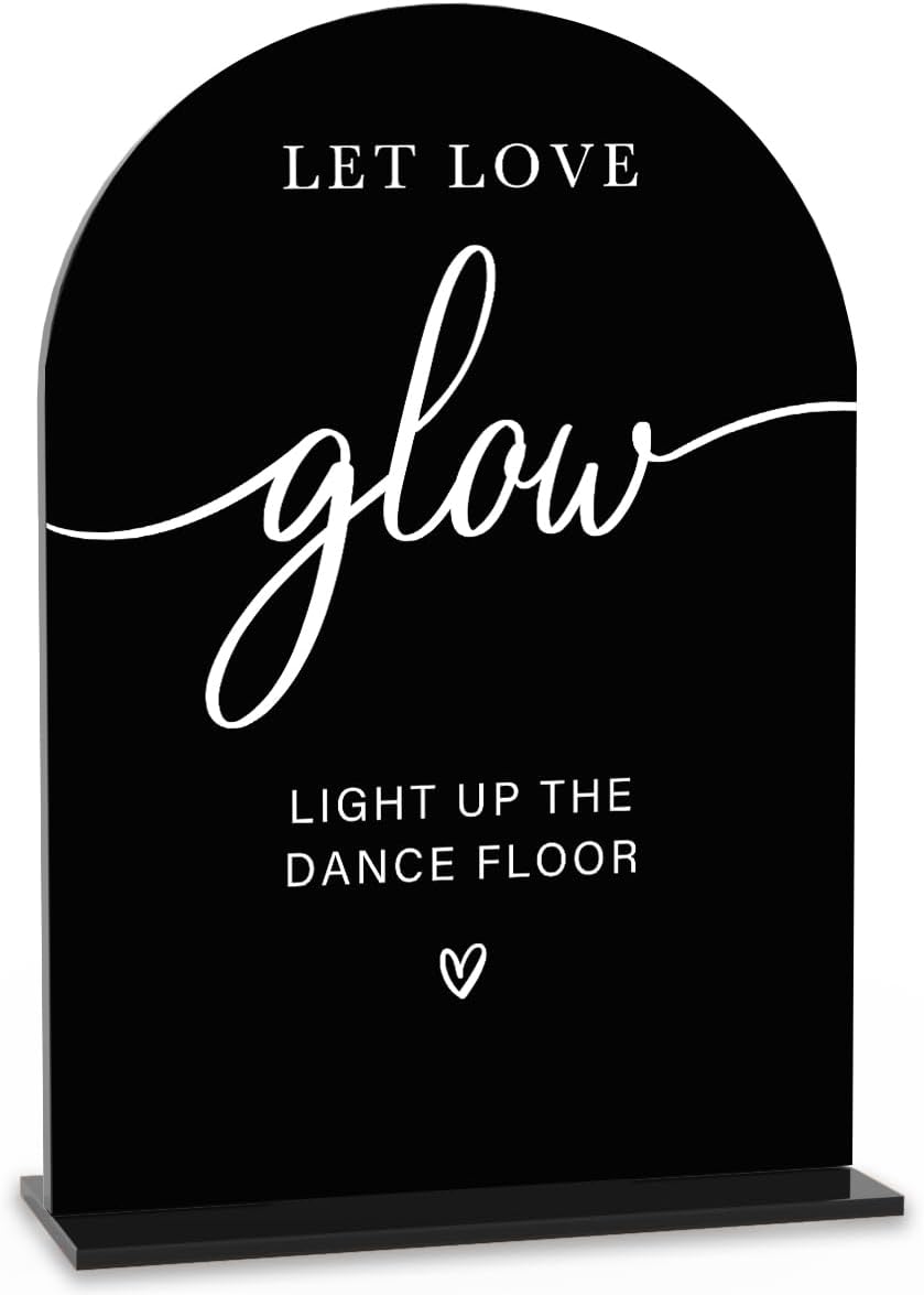 Acrylic Wedding Sign Let Love Glow Sign for Wedding Wedding Signs for Ceremony Modern Calligraphy