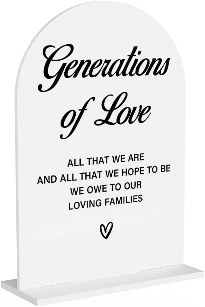 Acrylic Wedding Sign Generations of Love Sign for Wedding Wedding Signs for Ceremony Modern
