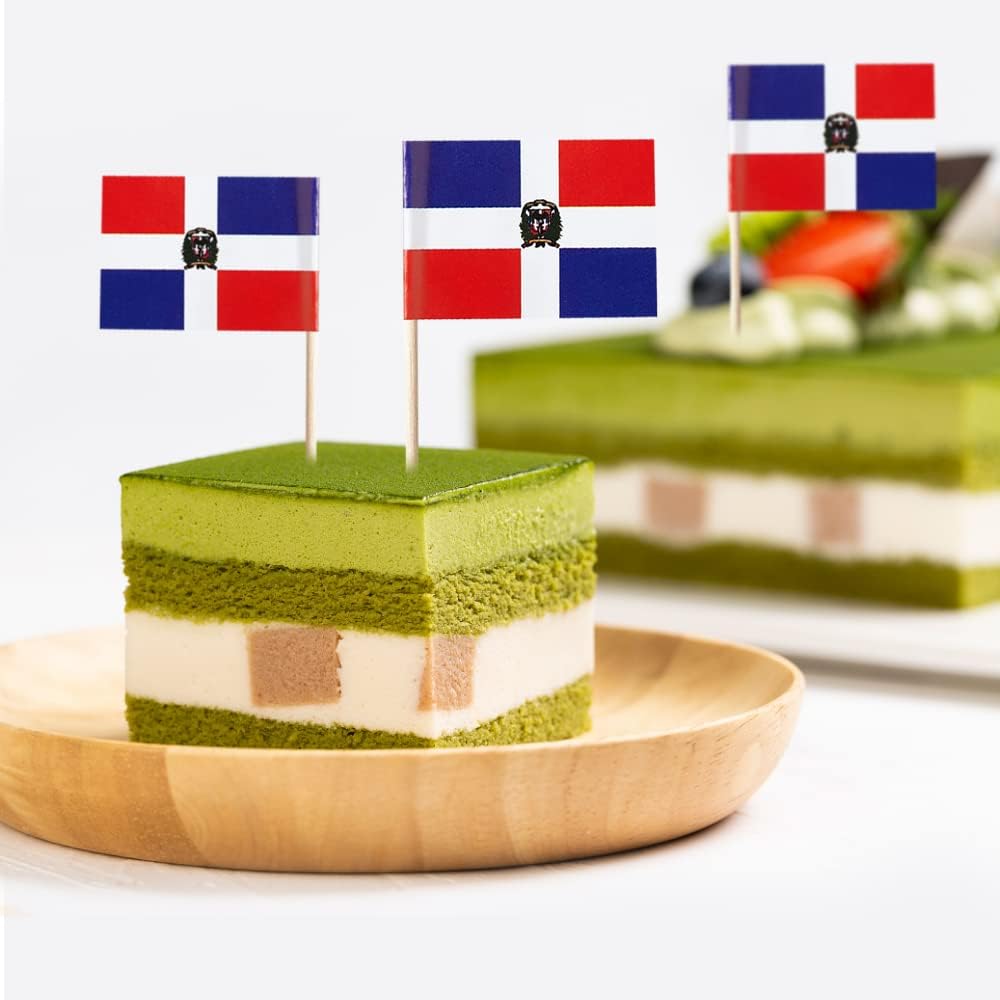 Dominica Flag Dominican Republic Flag, Small Mini Dominican Republic Toothpick Flags for Food