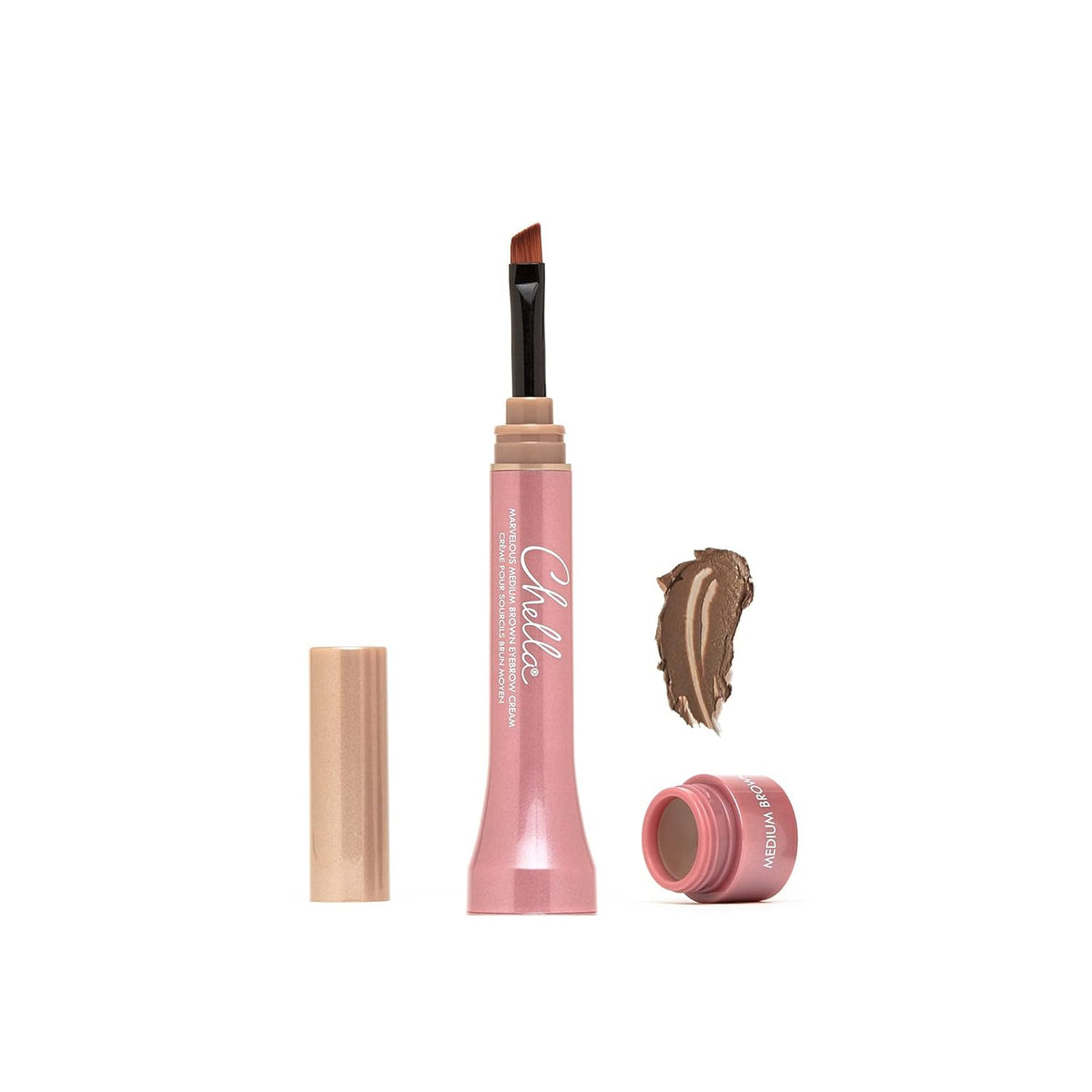 Chella Eyebrow Cream, Marvelous Medium Brown - Vegan, Cruelty Free, Paraben Free, Gluten Free