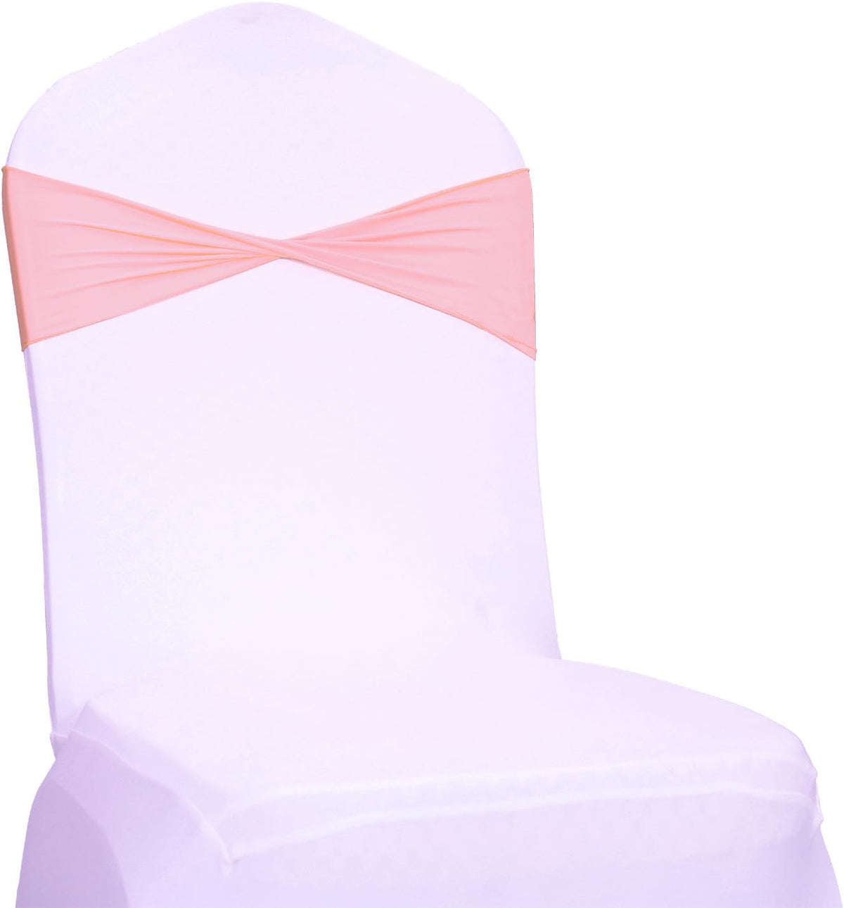 VDS Pack of 50 PCS | Dusty Rose | Spandex Chair Sashes Bows Without Buckle | Stretch Elastic