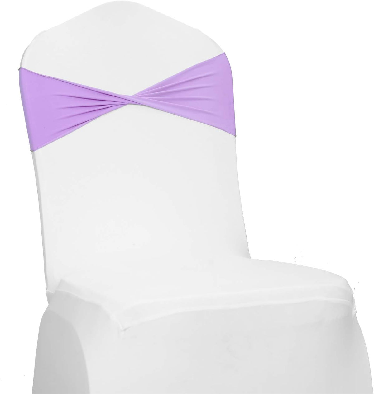 VDS Pack of 300 PCS | Lavender | Spandex Chair Sashes Bows Without Buckle | Stretch Elastic Banquet