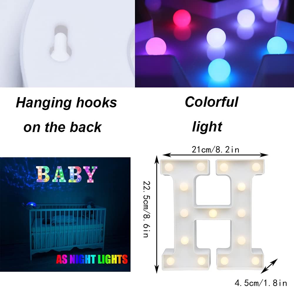 Light Up Colorful LED Marquee Letter lights, 18 Colors Changing Alphabet Letters Sign with Remote