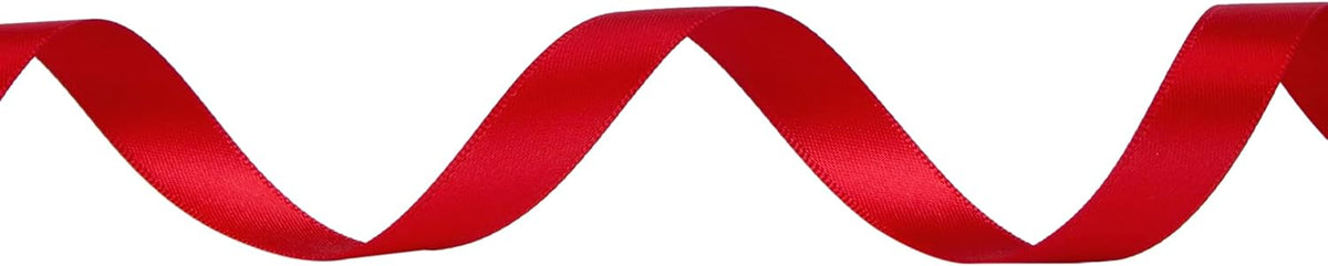 Ribbli Double Faced Red Satin Ribbon,1/2” x Continuous 25 Yards,Use for Bows Bouquet,Gift