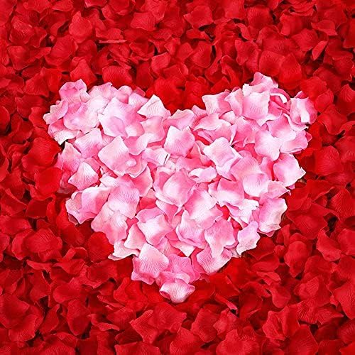 ocharzy 3000 PCS Red Rose Petals, Artificial Silk Flower Rose Petals, Fake Rose Petals for Wedding