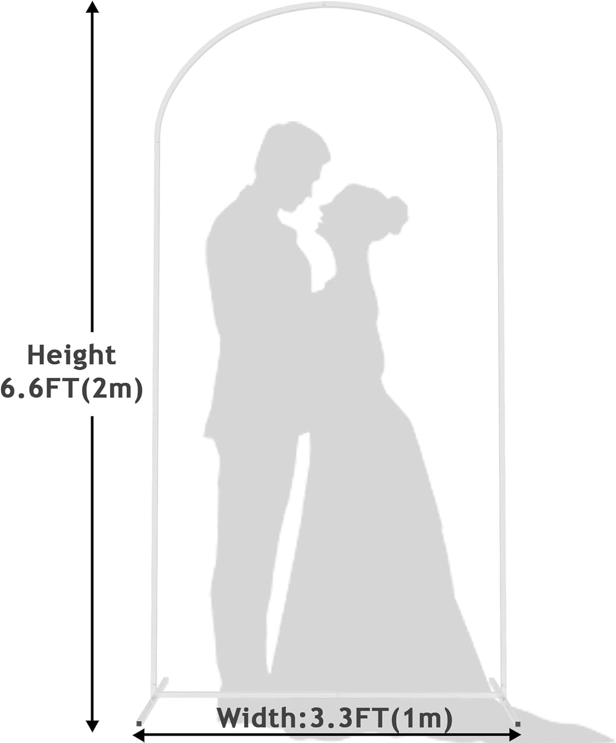 Wokceer Wedding Arch Backdrop Stand 6.6 FT White Metal Arch Chiara Backdrop Stand for Wedding