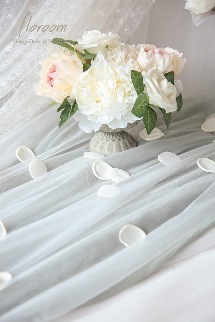 Floroom 500pcs Rose Petals Ivory Faux Silk Flower Petals for Wedding Flower Girl Basket White Aisle