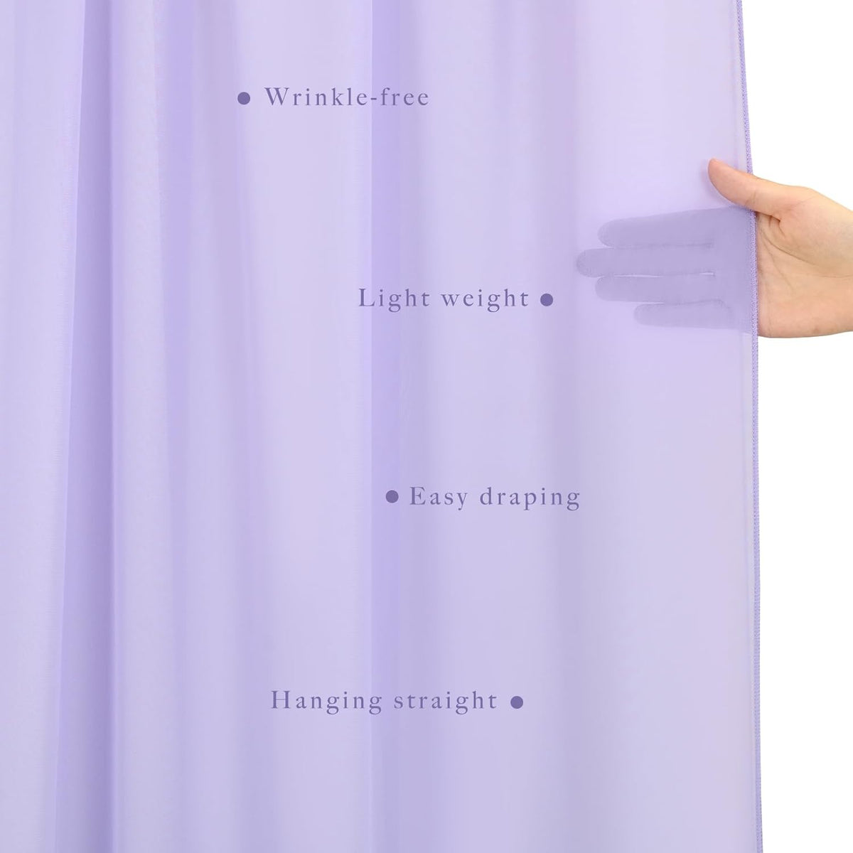 Wedding Arch Draping Fabric 2 Panels 20Ft Length x 28" Width Lilac Arch Drapes Chiffon Fabric Sheer