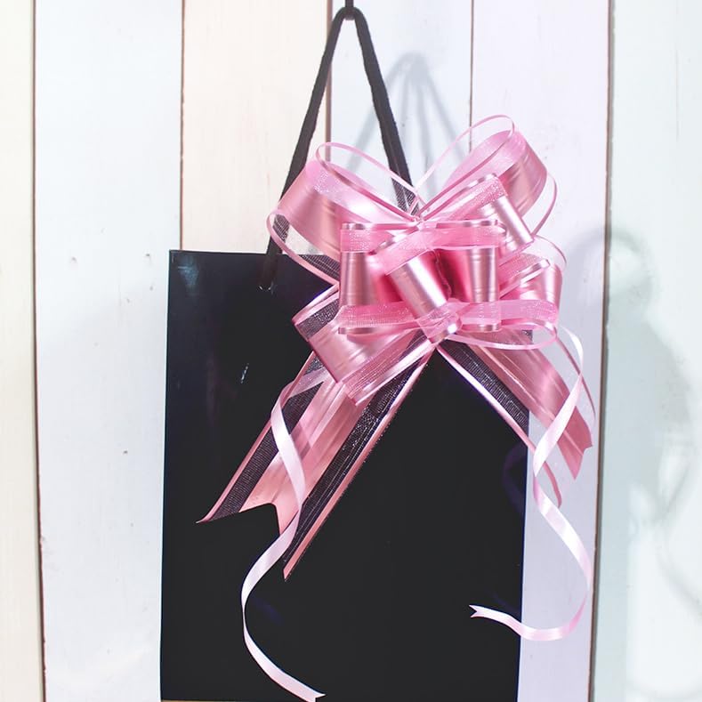 WEWILUCK Gift Bows for Presents, Pink Bows for Gift Wrapping, Gift Bows with Ribbon for Weddings