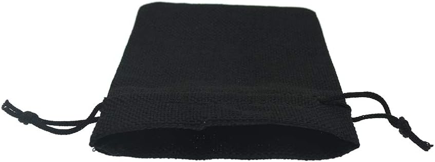 20Pcs Black Burlap Gift Bags With Drawstring 2.7x3.5 Inch, Linen Halloween Candy Jewelry Jute Sack