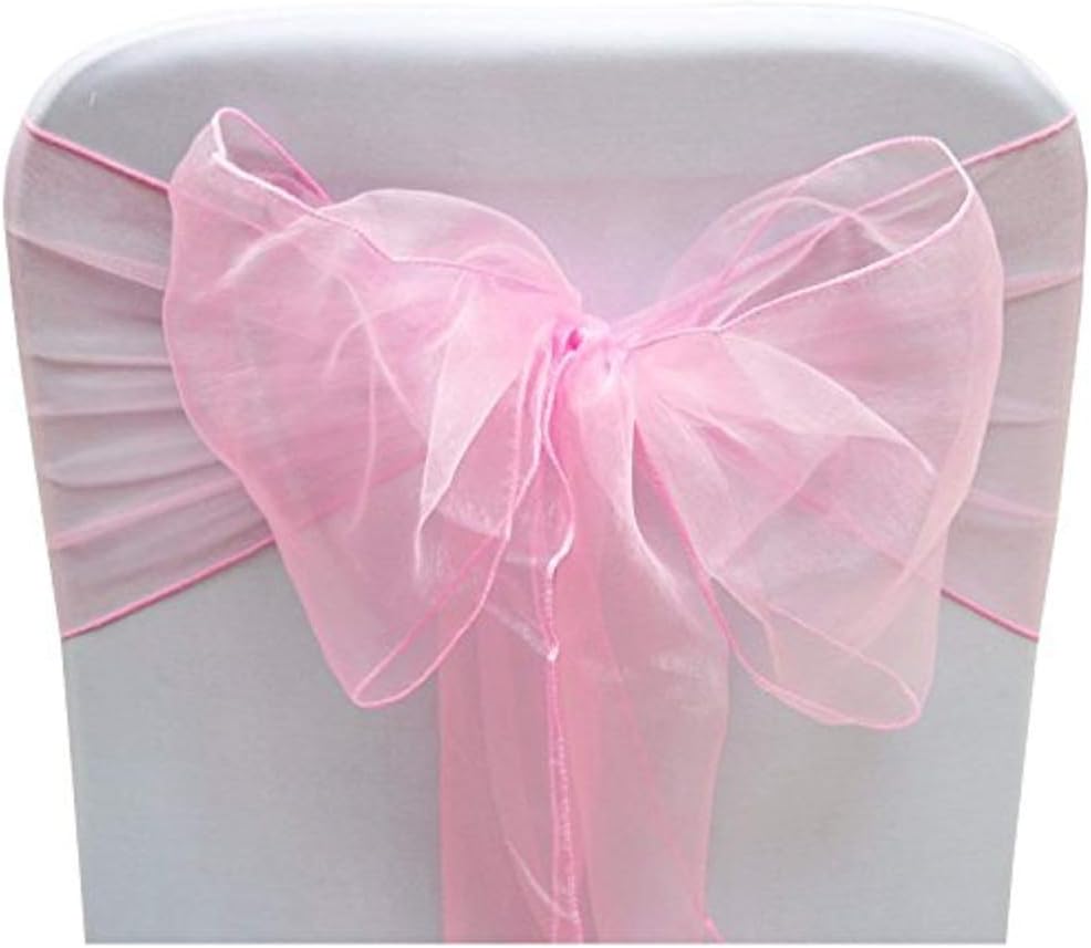Organza Chair Bow Sash Décor Bows Sashes for Wedding Reception Events Banquets Decoration - (Pack