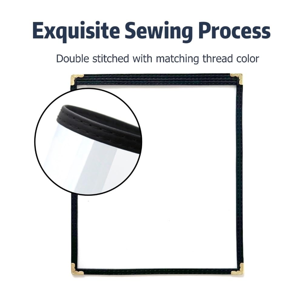 Goodsmart Restaurant Menu Covers – 25 Pack Black 2-View, Top-Loading Menu Holders, Vinyl & Plastic