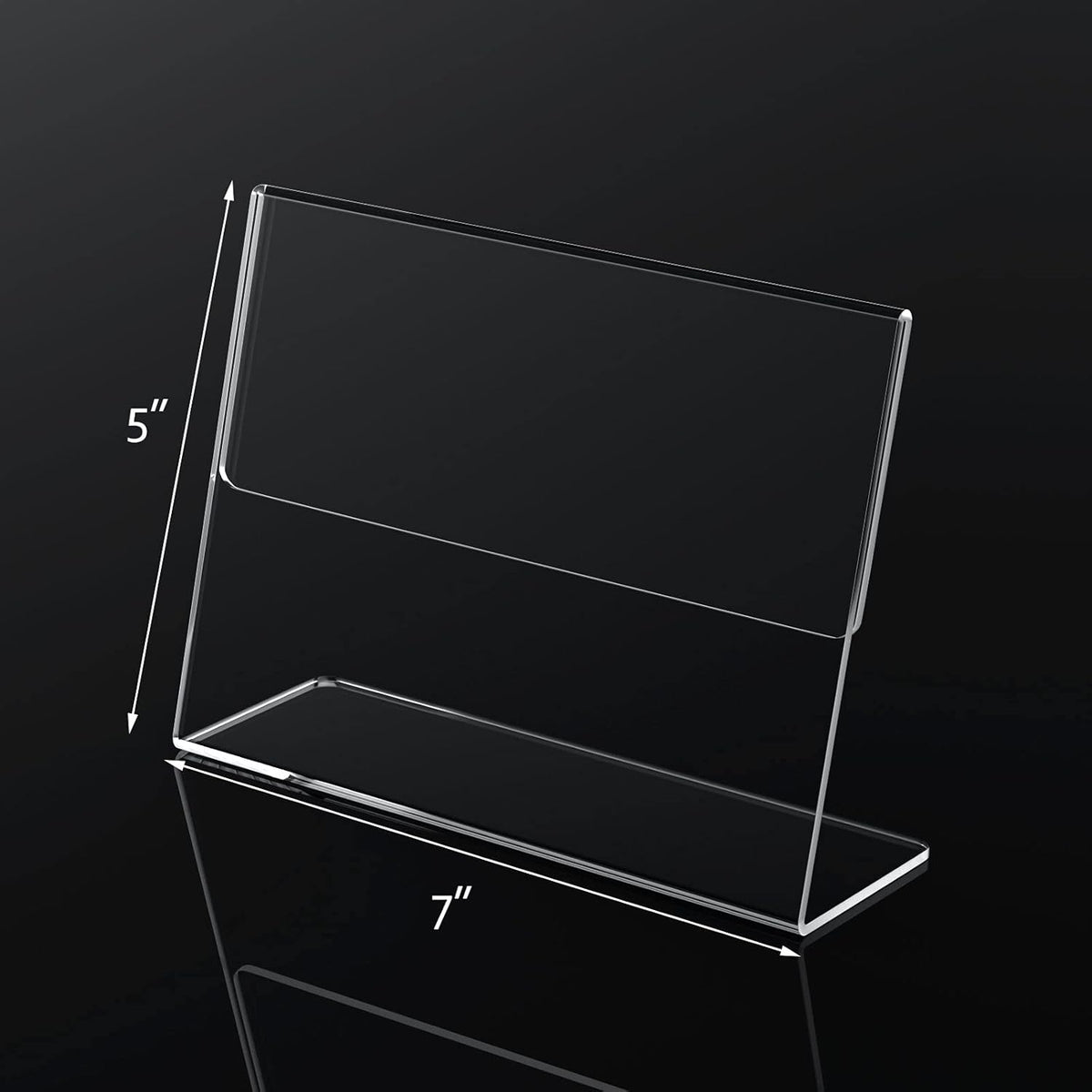 NIUBEE Slanted Back Acrylic Sign Holder 7 x 5 Inches, Clear Plastic Sign Holder Paper Display Table