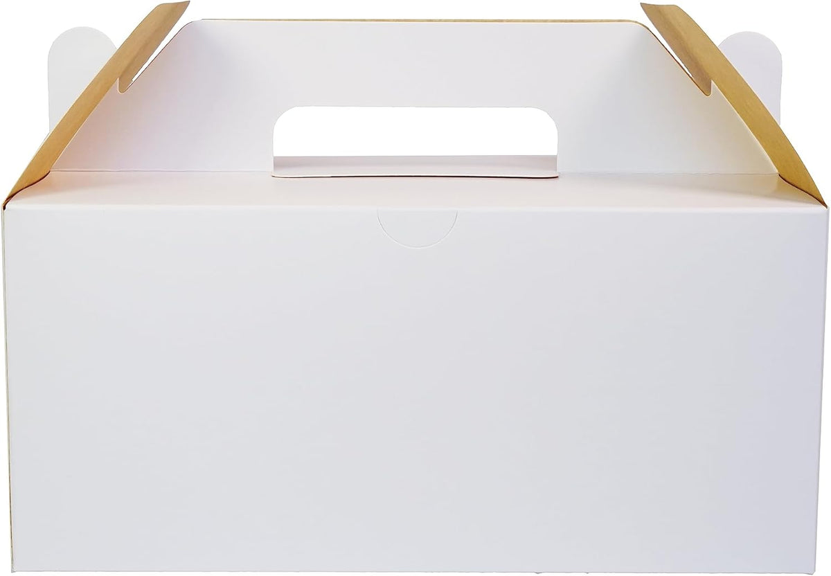 PandaPandaPPS 50 Pack White Gable Boxes (8.25"×5"×4") for Foods, Gifts and Party Favors, Goodie
