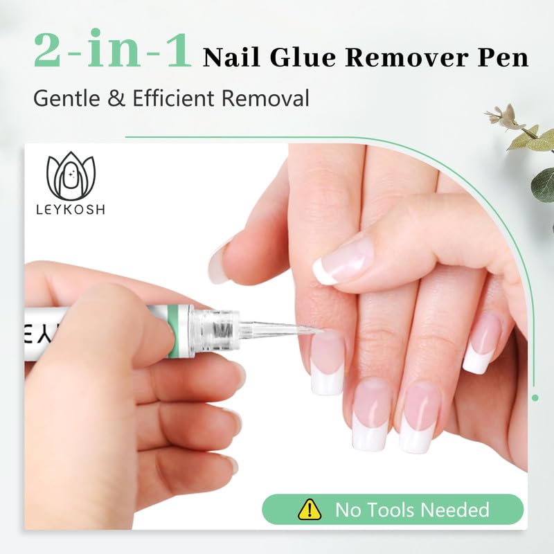 Nail Glue Remover for Press on Nails, 2025 Upgraded 2 In 1 Stick & Remover Pen Design, Not for Gel