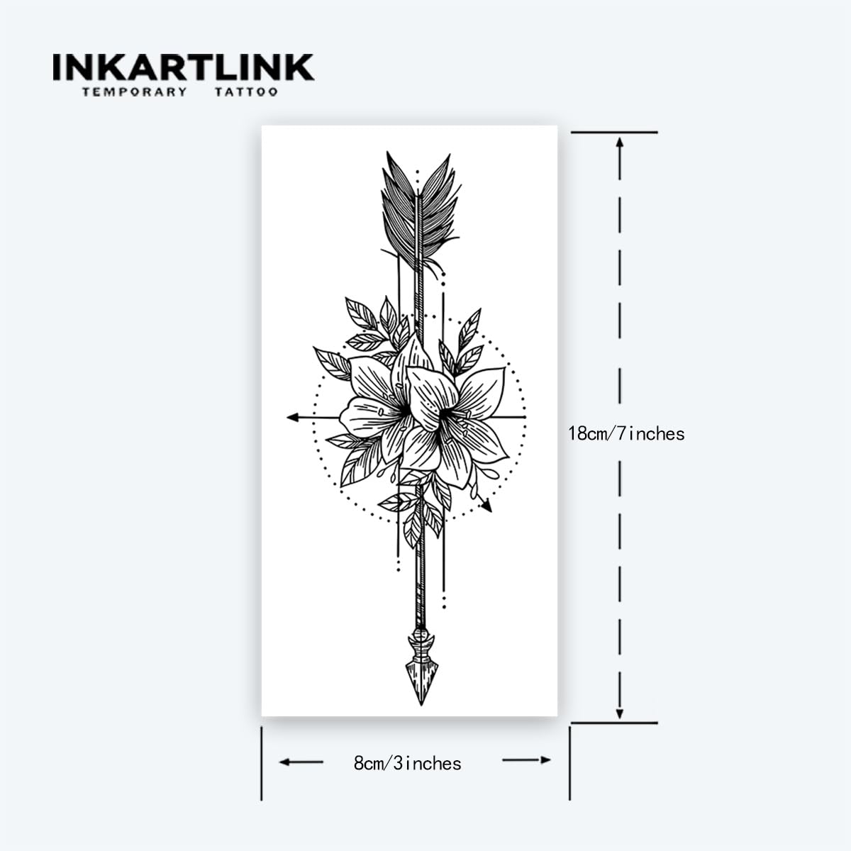 INKARTLINK Tattoo Tech, 2 Sheets Large Semi Permanent Tattoo, Adult Art Design Temporary Tattoos