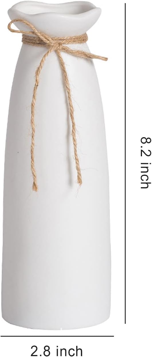 White Ceramic Vase-Flower Vase Dried Flower Vase for Modern Home Decor, Fit for Foyer Living Room