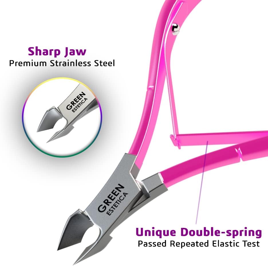 Professional Cuticle Trimmer with Cuticle Pusher Nail Cuticle Remover Nipper Silver Stainless Steel