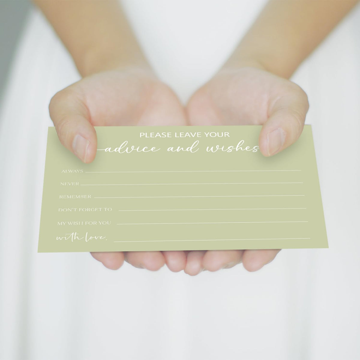 Green Advice and Wishes Card, Advice Cards for The Bride and Groom, Bridal Shower,Wedding or Baby