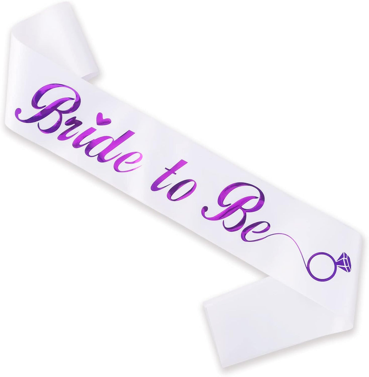 KETAOO Bride to Be Sash, Violet Foil White Lace Bachelorette Sash for Bridal Shower Favors