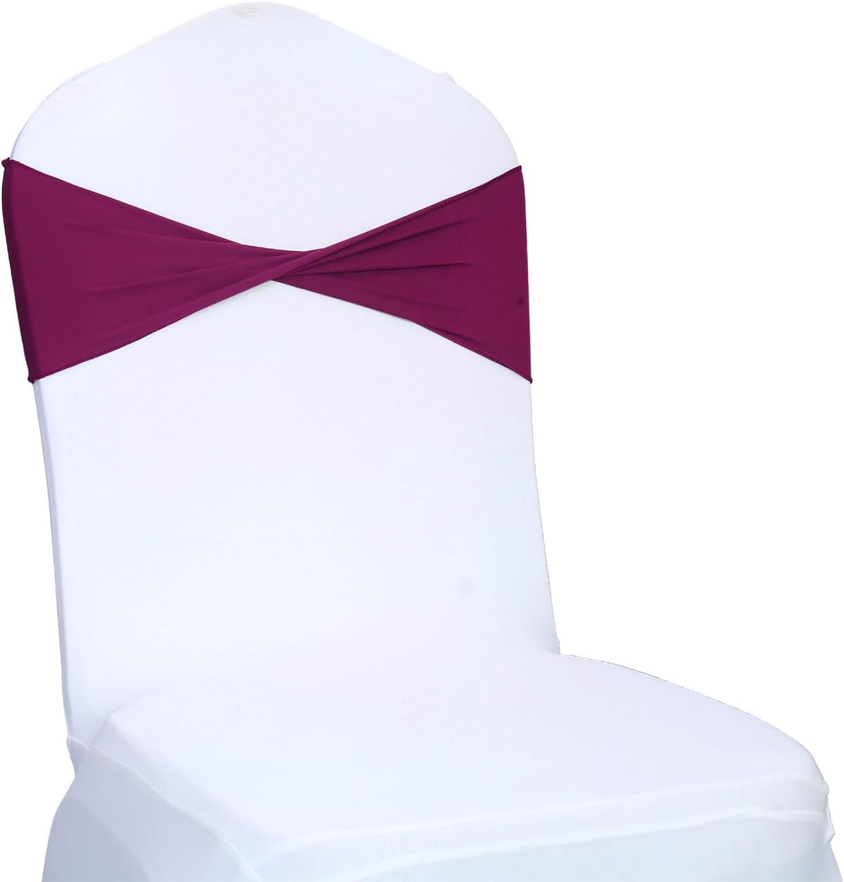 MDS Pack of 50 Spandex Chair Sashes Bows Elastic Stretch Dining Chair Bands Ties Without Slider