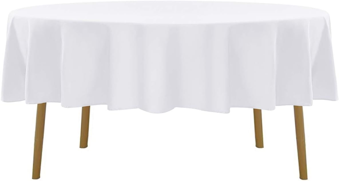 60 inch Round Tablecloth Washable Polyester Table Cloth Decorative Table Cover for Wedding Party