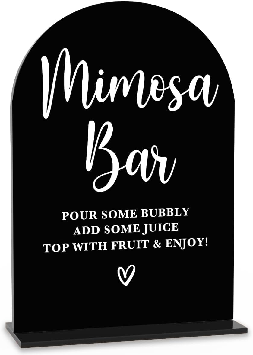 Acrylic Wedding Signs, Bridal Shower Decorations, Mimosa Bar Signs for Reception, Modern