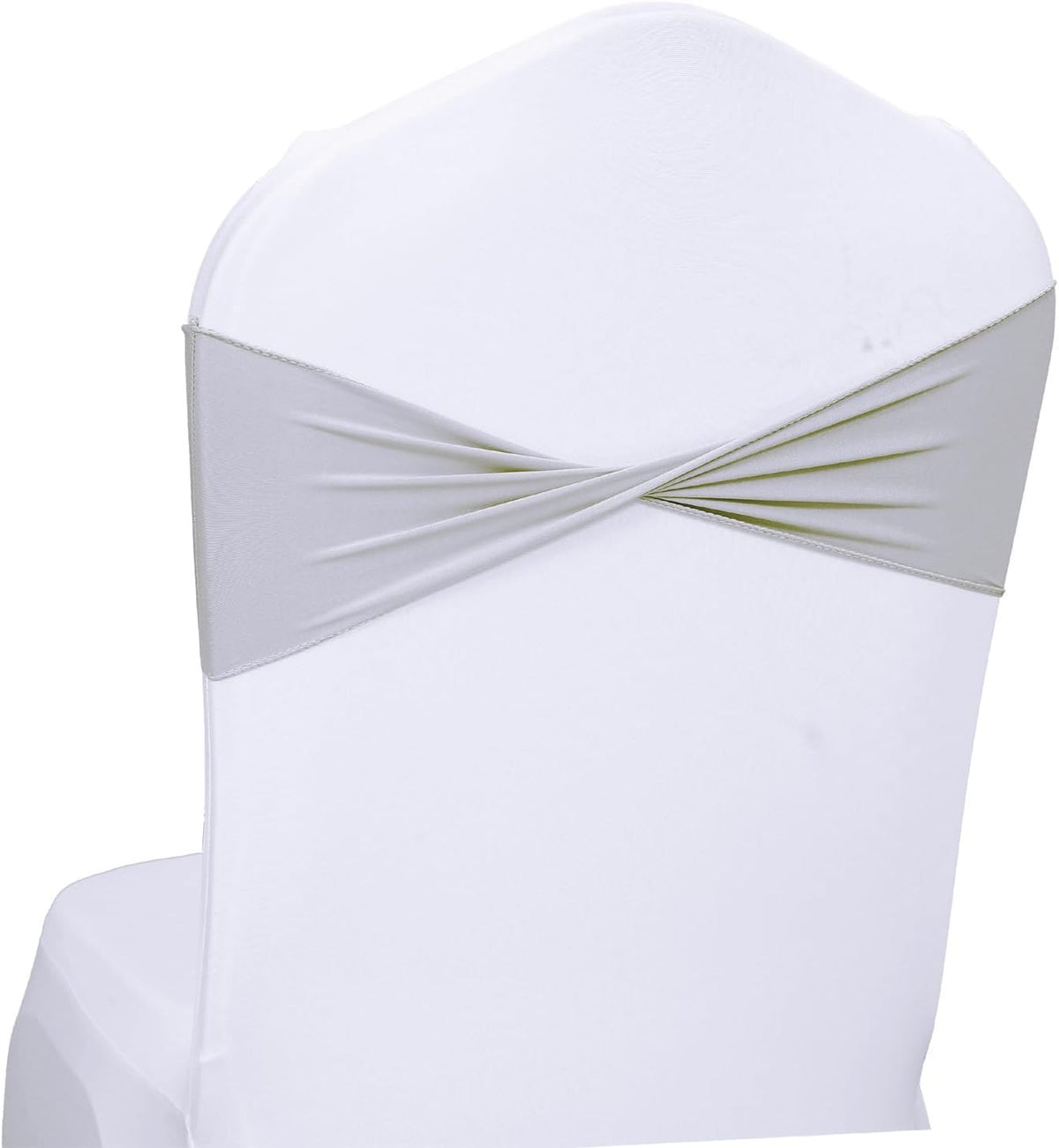 MDS Pack of 50 Spandex Chair Sashes Bows Elastic Stretch Dining Chair Bands Ties Without Slider
