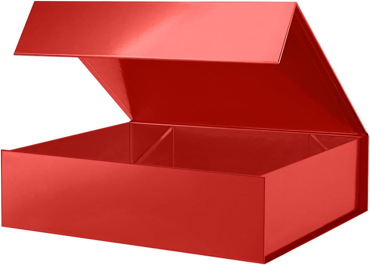 PACKHOME Large Gift Box 13.5x10x3.5 Inches, Sturdy Shirt Box with Magnetic Lid for Multiple