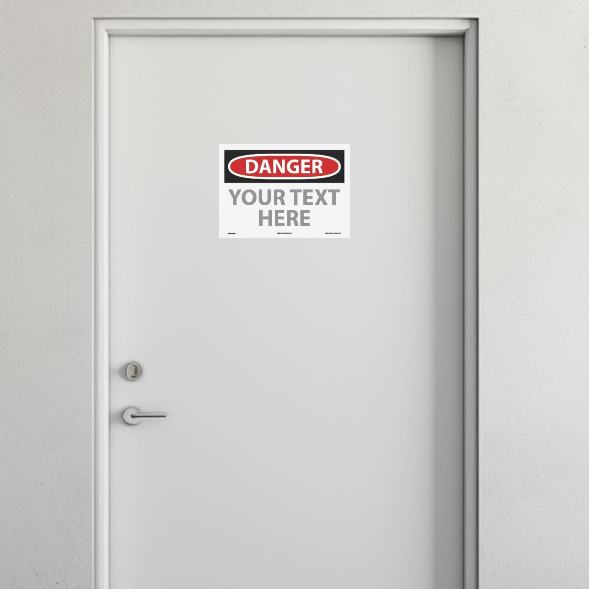 Custom OSHA Style Danger Sign 10" x 14" Adhesive Vinyl Sign, Customizable "Your Text Here", by