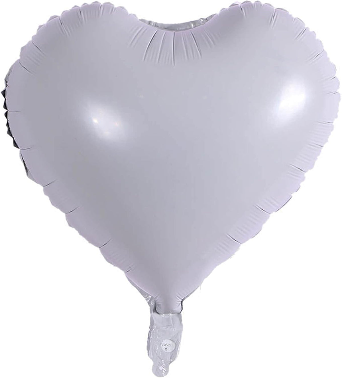 10Pcs Grey White Foil Heart Shaped Balloons 18 Inch Mylar for Baby Shower, Wedding, Valentine