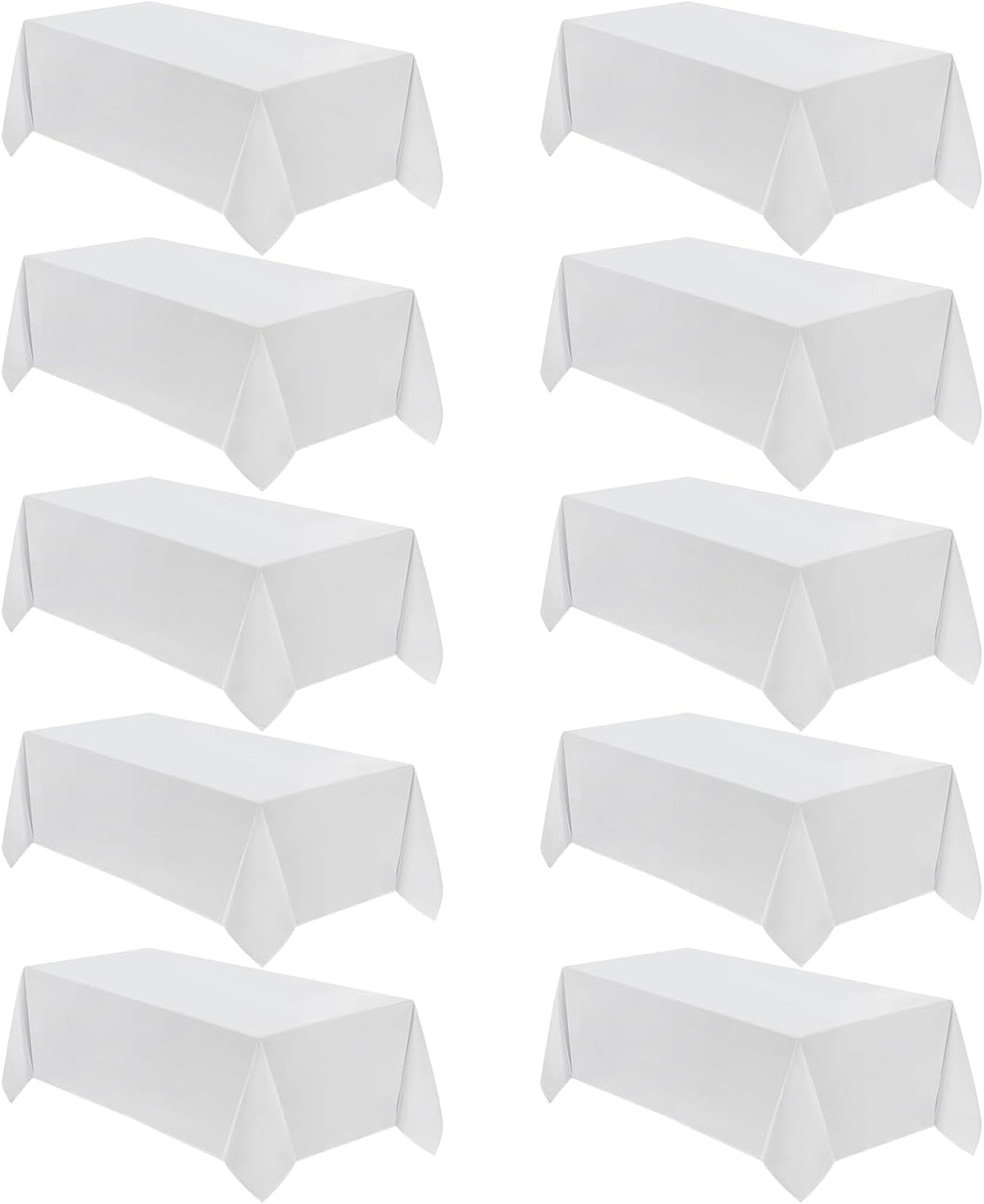 VidaFete Table Cloth 90 * 132inch 10pack Rectangle Tablecloth Polyester, Stain Wrinkle Resistant