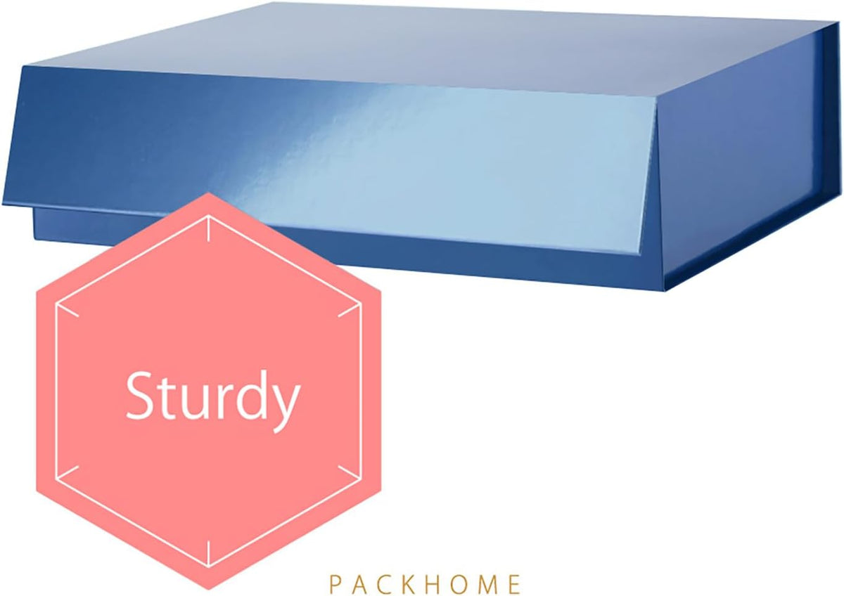 PACKHOME 6 Large Gift Boxes 13.5x10x3.5 Inches, Sturdy Shirt Boxes with Magnetic Lids for Multiple