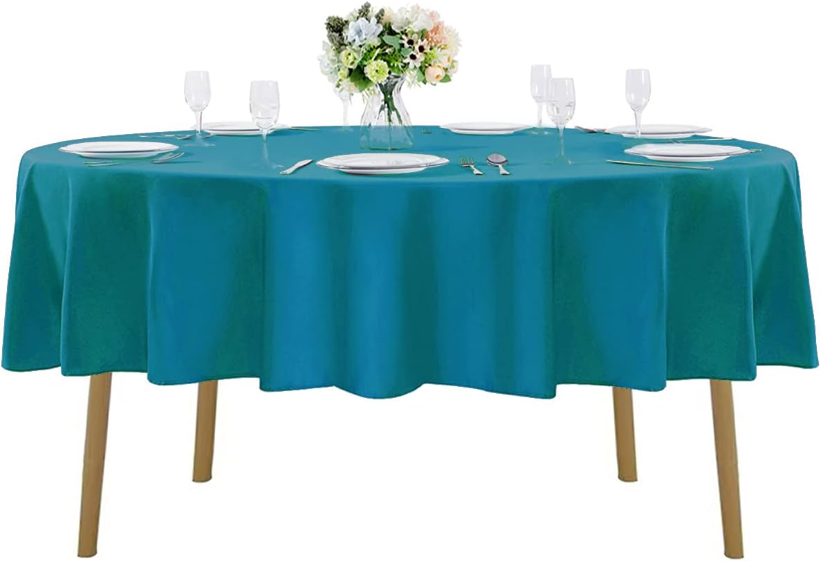60 inch Round Tablecloth Washable Polyester Table Cloth Decorative Table Cover for Wedding Party