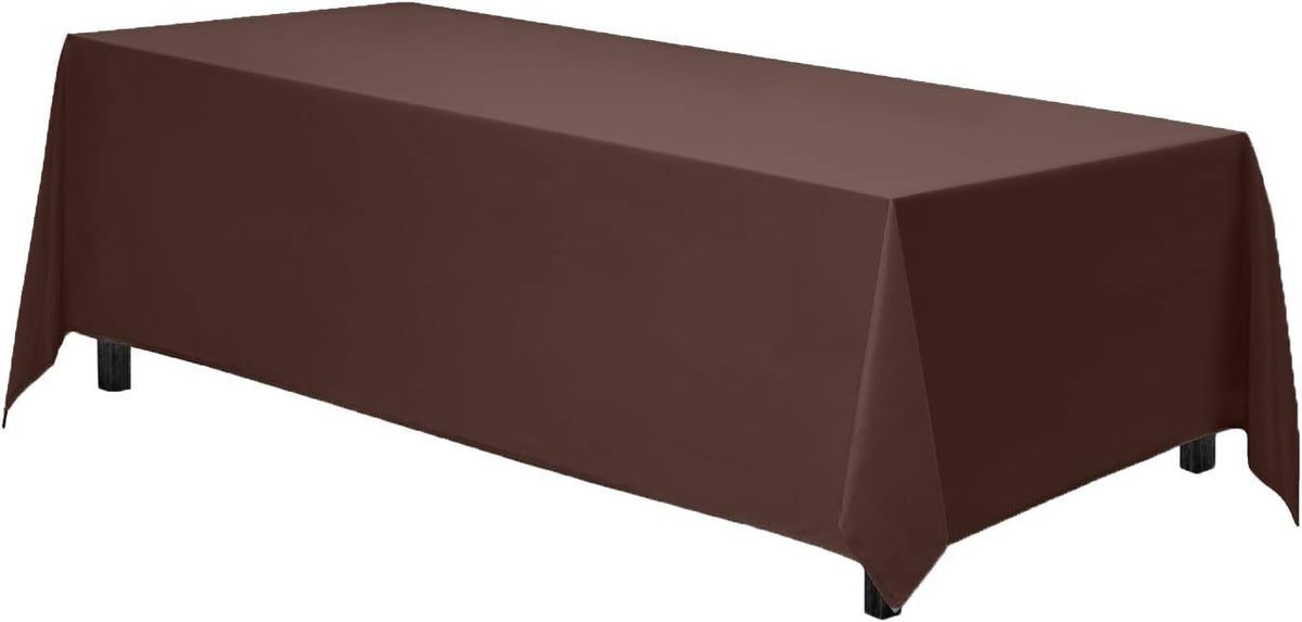Gee Di Moda Rectangle Tablecloth - 90 x 132 Inch Chocolate Table Cloth for 6 Foot Table with