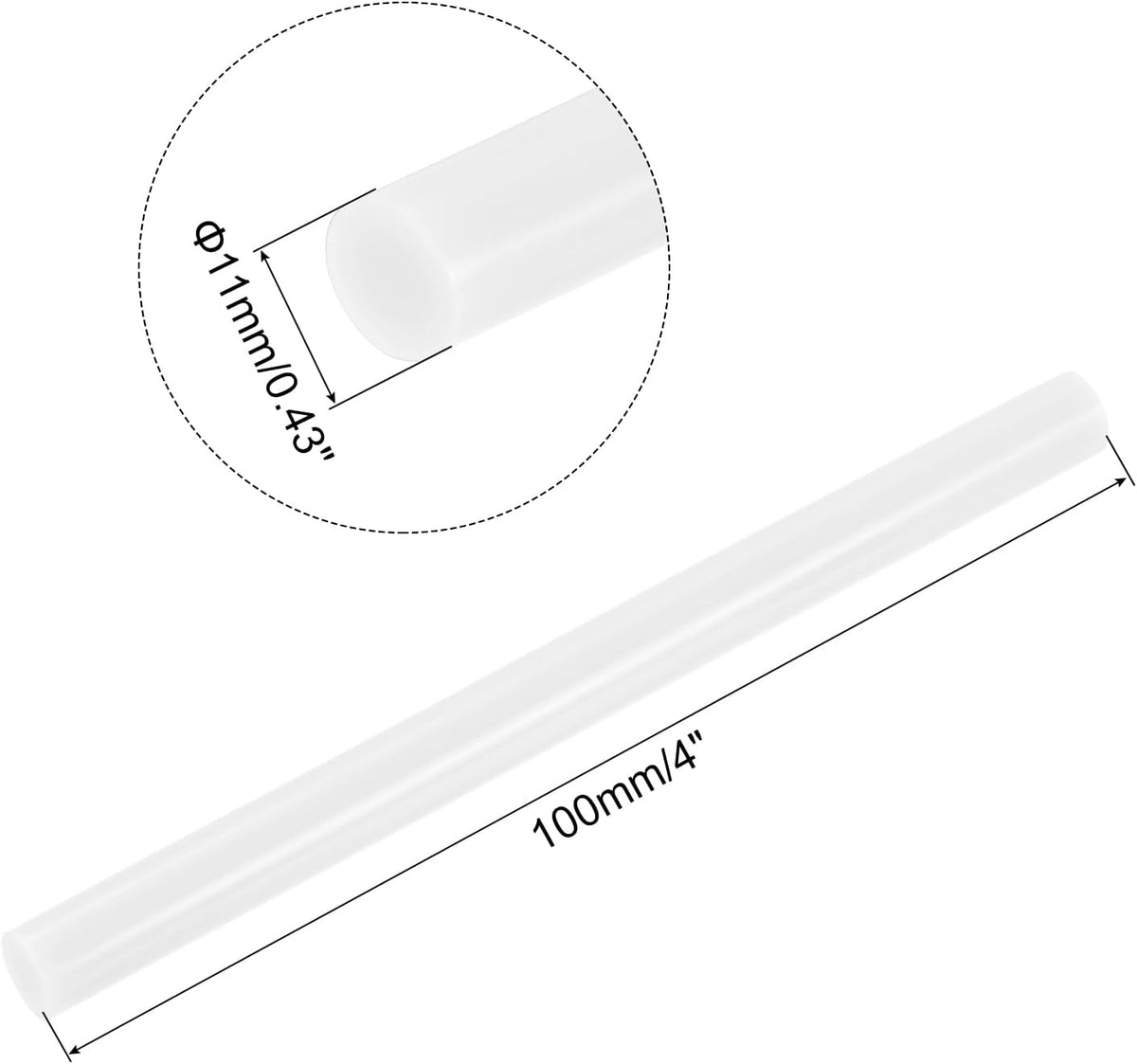 uxcell 20pcs Hot Glue Sticks for Glue Gun 11mm/0.43-inch x 4-inch Mini Hot Melt Adhesive Glue Stick