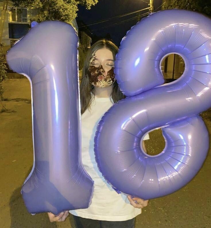 Lilac Number 1 Balloon 40 inch, Number 1 Birthday Balloons for Boy Girl, Lavender Foil One Balloon