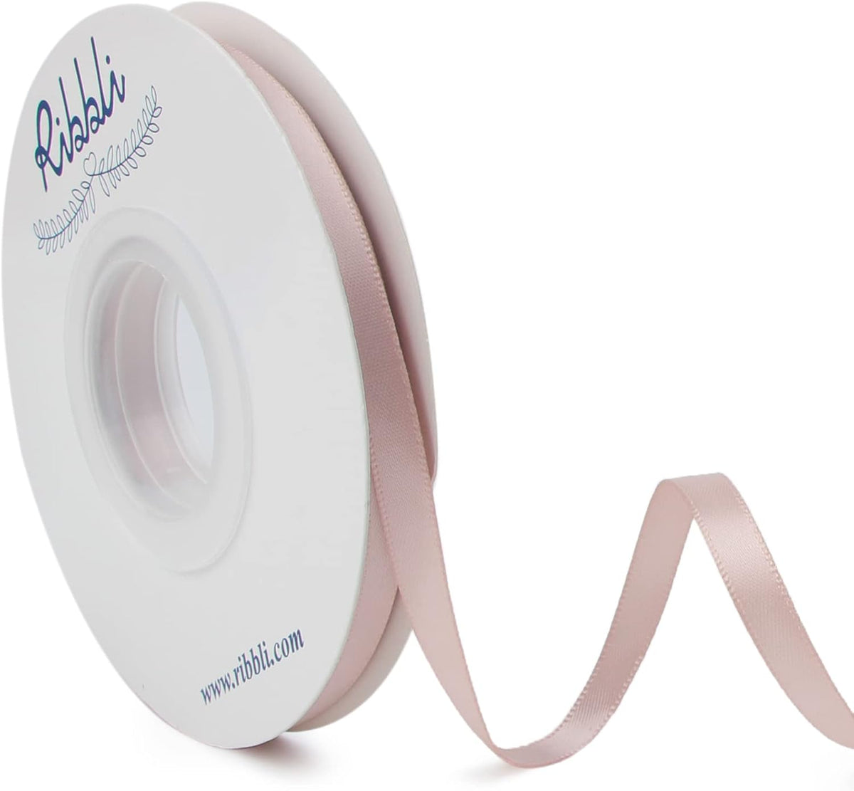 Ribbli Vanilla Double Faced Satin Ribbon,1/4” x Continuous 25 Yards,Use for Craft Bows Bouquet