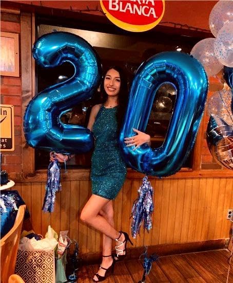 Navy Blue 40 Inch 0 Number Balloons, 0 Decorations for 10 20 30 40 50 60 70 80 90 100Birthday, Foil