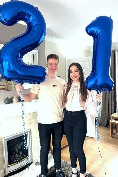 Jumbo Navy Blue Number 1 Balloon 40 Inch, Mylar Foil Number One Balloons for Boy Girl 1st 1 11 21