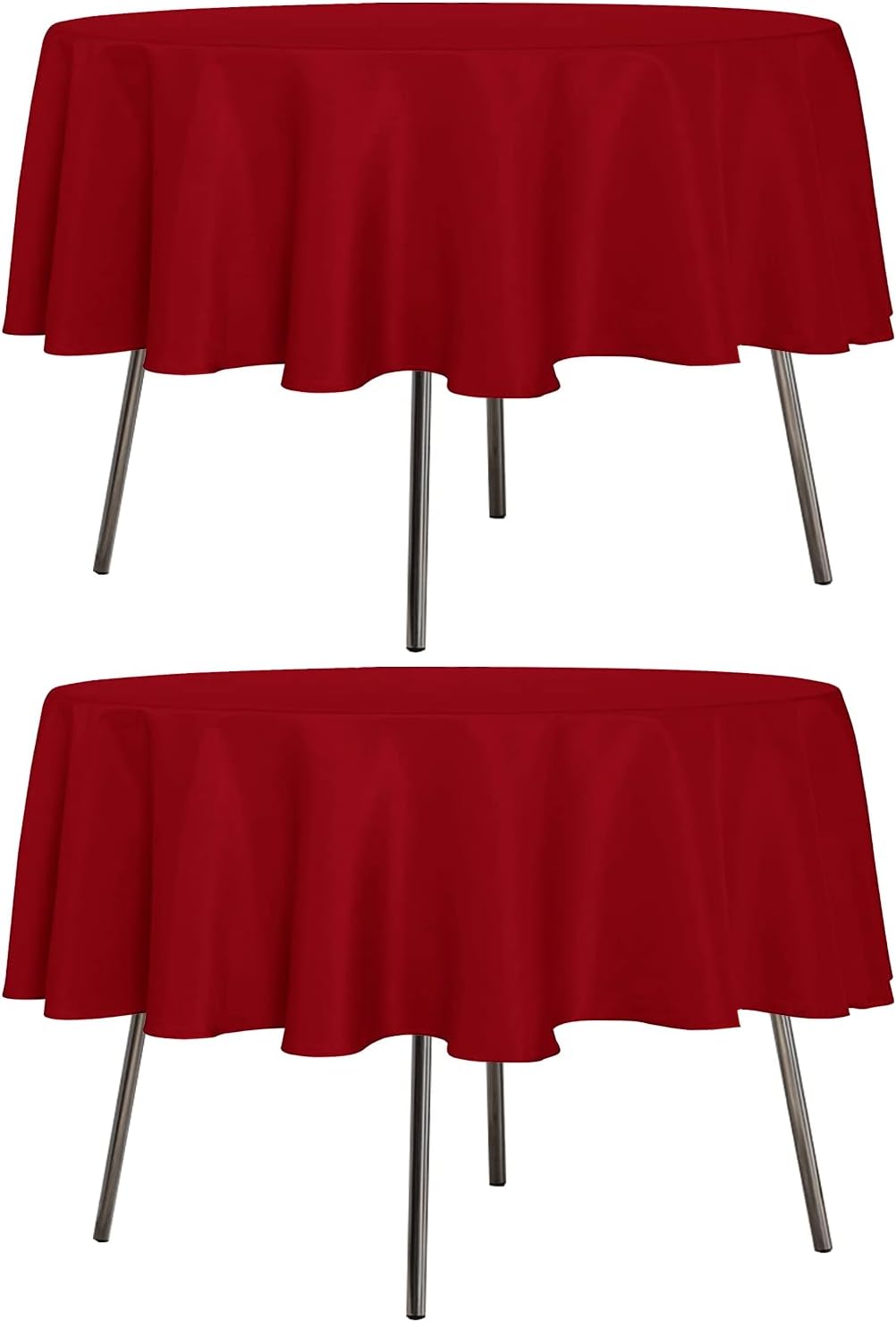 sancua 2 Pack Round Tablecloth 60 Inch Red, Stain and Wrinkle Resistant Table Cloth - Washable