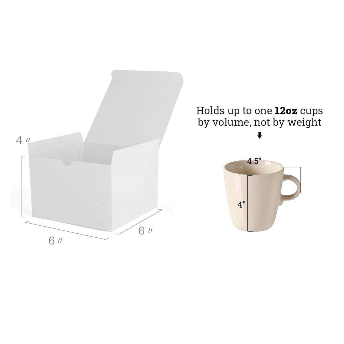 MESHA Gift Boxes 6x6x4'' 400 Pack White, Small Cardboard Gift Box with Lids Bridesmaid Proposal