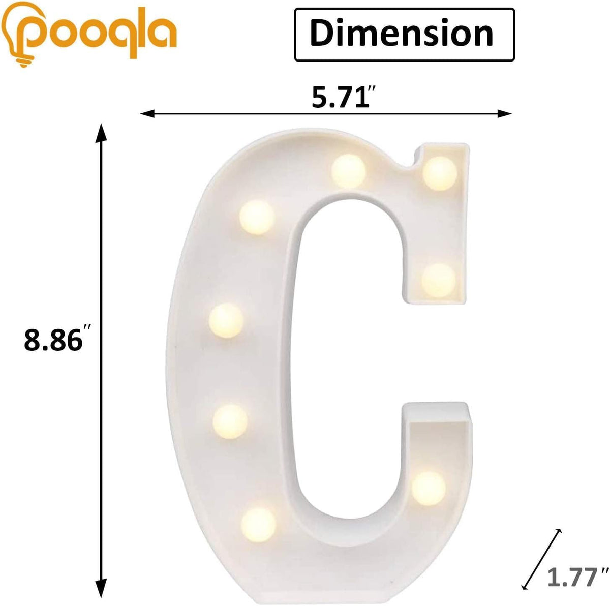 Pooqla LED Marquee Letter Lights, Warm White and Cool White Decorative Lighted Letters, Light Up