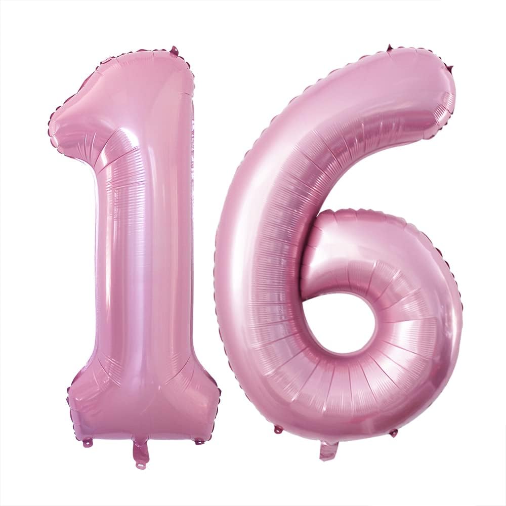 GOER Number 16 Balloons for 16th Birthday Sweet 16 Party Decorations,42 Inch Jumbo Foil Helium 61