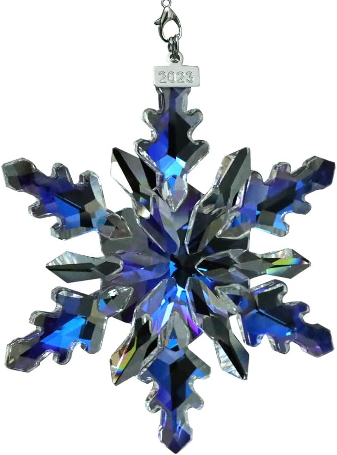 2024 Christmas Ornament Crystal Snowflake Ornaments Annual Edition Christmas Tree Ornament Home